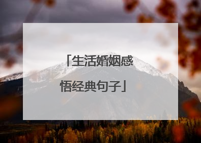 生活婚姻感悟经典句子
