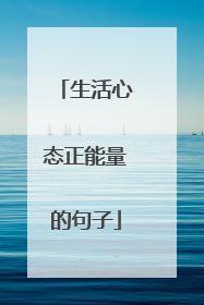 生活心态正能量的句子