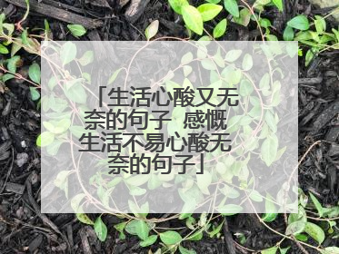 生活心酸又无奈的句子 感慨生活不易心酸无奈的句子