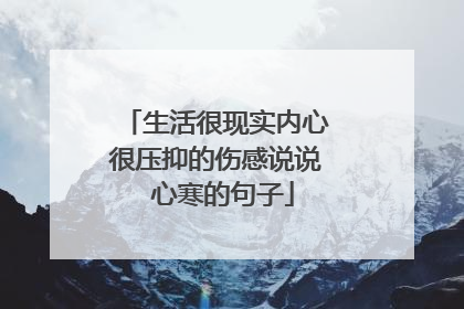 生活很现实内心很压抑的伤感说说 心寒的句子