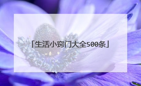 生活小窍门大全500条