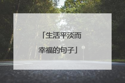 生活平淡而幸福的句子