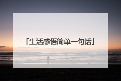 生活感悟简单一句话