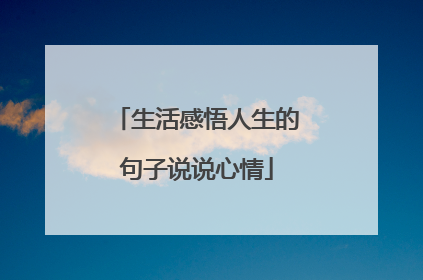 生活感悟人生的句子说说心情