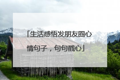 生活感悟发朋友圈心情句子,句句戳心