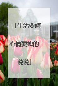 生活要嗨心情要拽的说说