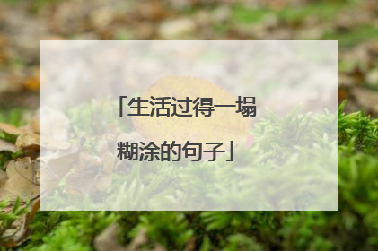 生活过得一塌糊涂的句子