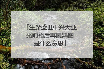 生逢盛世中兴大业 光前裕后再展鸿图 是什么意思