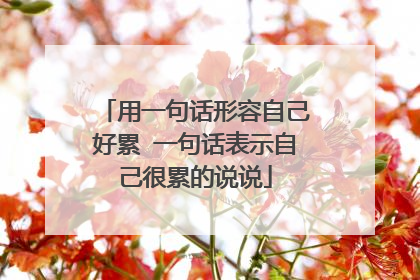 用一句话形容自己好累 一句话表示自己很累的说说