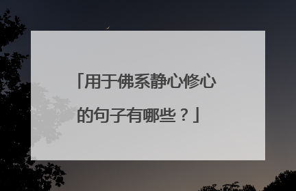 用于佛系静心修心的句子有哪些?