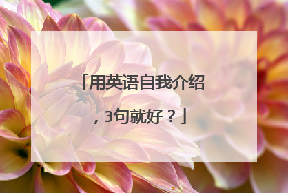 用英语自我介绍，3句就好？