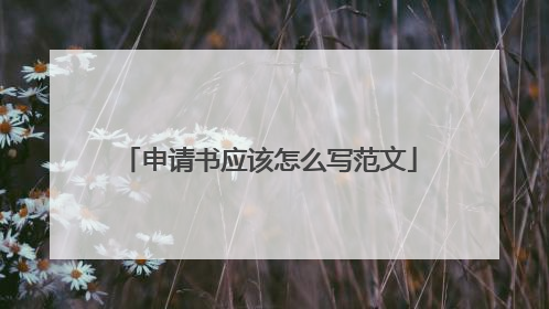 申请书应该怎么写范文