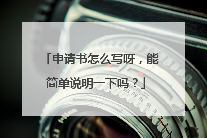申请书怎么写呀，能简单说明一下吗？