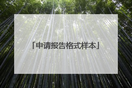 申请报告格式样本