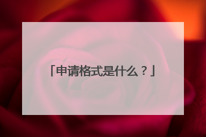 申请格式是什么？
