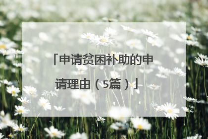 申请贫困补助的申请理由（5篇）