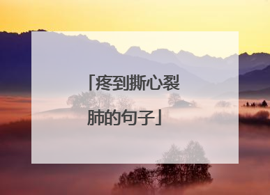 疼到撕心裂肺的句子