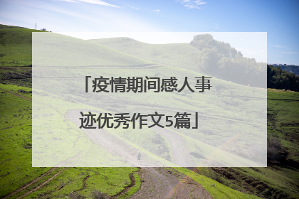 疫情期间感人事迹优秀作文5篇