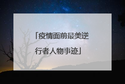 疫情面前最美逆行者人物事迹