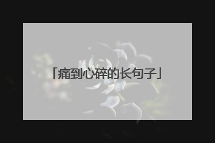 痛到心碎的长句子