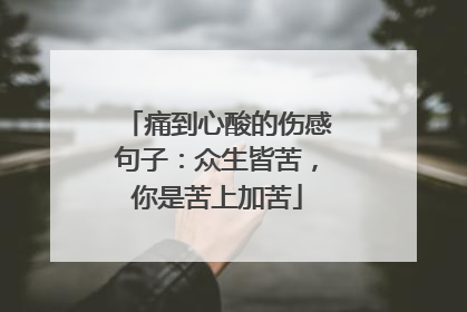 痛到心酸的伤感句子:众生皆苦,你是苦上加苦