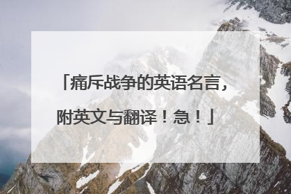 痛斥战争的英语名言,附英文与翻译!急!