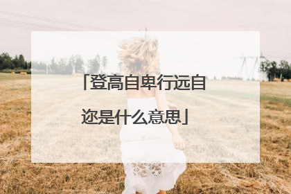 登高自卑行远自迩是什么意思