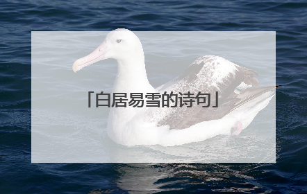 白居易雪的诗句
