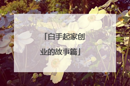 白手起家创业的故事篇