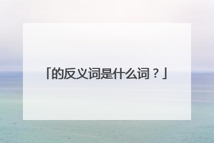的反义词是什么词?