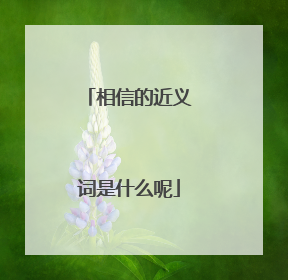 相信的近义词是什么呢