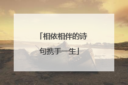相依相伴的诗句携手一生