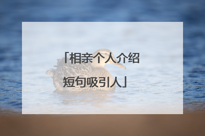 相亲个人介绍短句吸引人