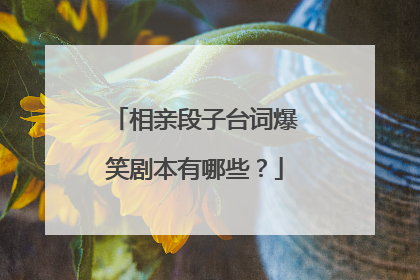 相亲段子台词爆笑剧本有哪些?