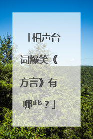 相声台词爆笑《方言》有哪些?