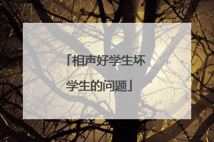 相声好学生坏学生的问题
