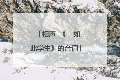 相声 《  如此学生》的台词
