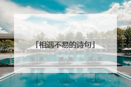 相遇不易的诗句