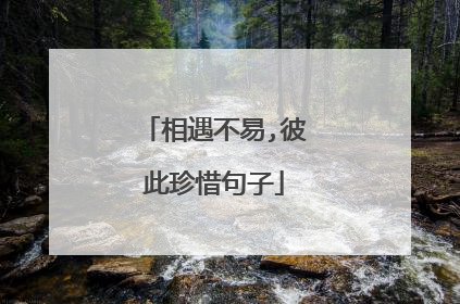 相遇不易,彼此珍惜句子
