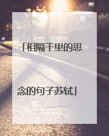 相隔千里的思念的句子苏轼