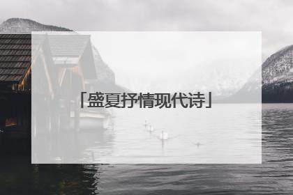 盛夏抒情现代诗