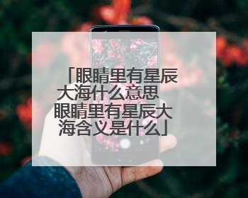 眼睛里有星辰大海什么意思 眼睛里有星辰大海含义是什么