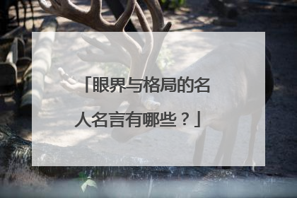 眼界与格局的名人名言有哪些?