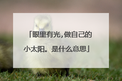 眼里有光,做自己的小太阳。是什么意思