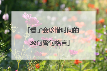 看了会珍惜时间的30句警句格言