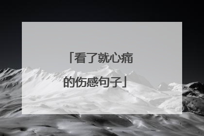 看了就心痛的伤感句子