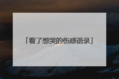 看了想哭的伤感语录