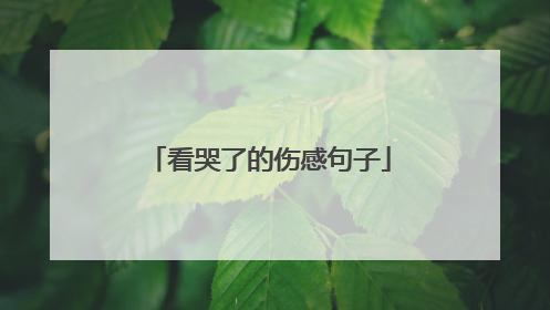 看哭了的伤感句子
