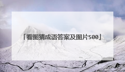 看图猜成语答案及图片500