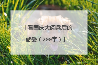 看国庆大阅兵后的感受(200字)